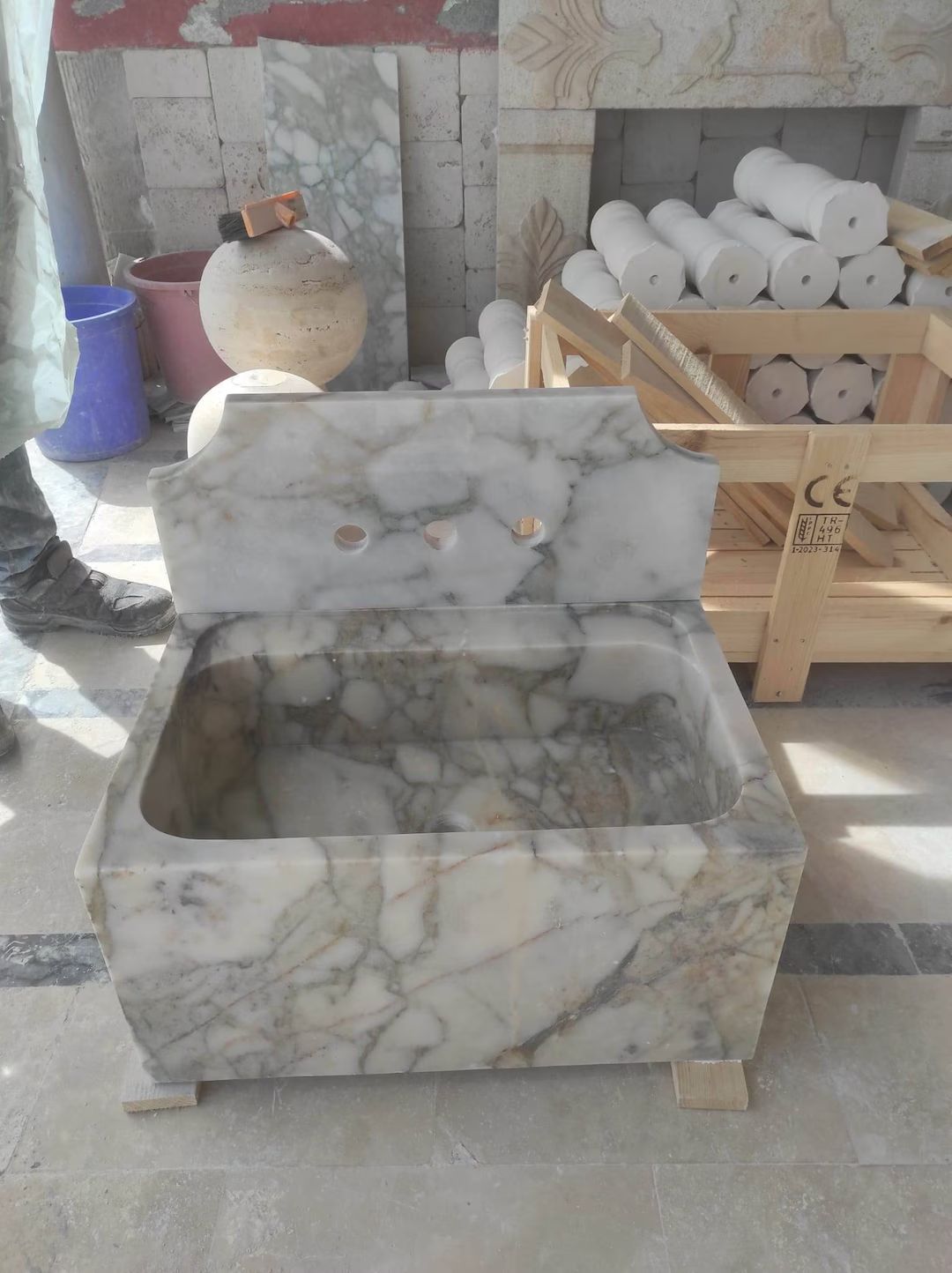 Calacatta Monet Marble Sink Wall Mounted Marble Sink Bathroom Wash Basin Kitchen Tool Powder Room... | Etsy (US)