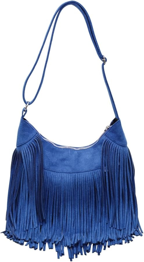 Women Vintage Suede Fringe Hobo Bag Tote Shoulder Bag Crossbody Bag and Hippie Western Cowgirl Pu... | Amazon (US)
