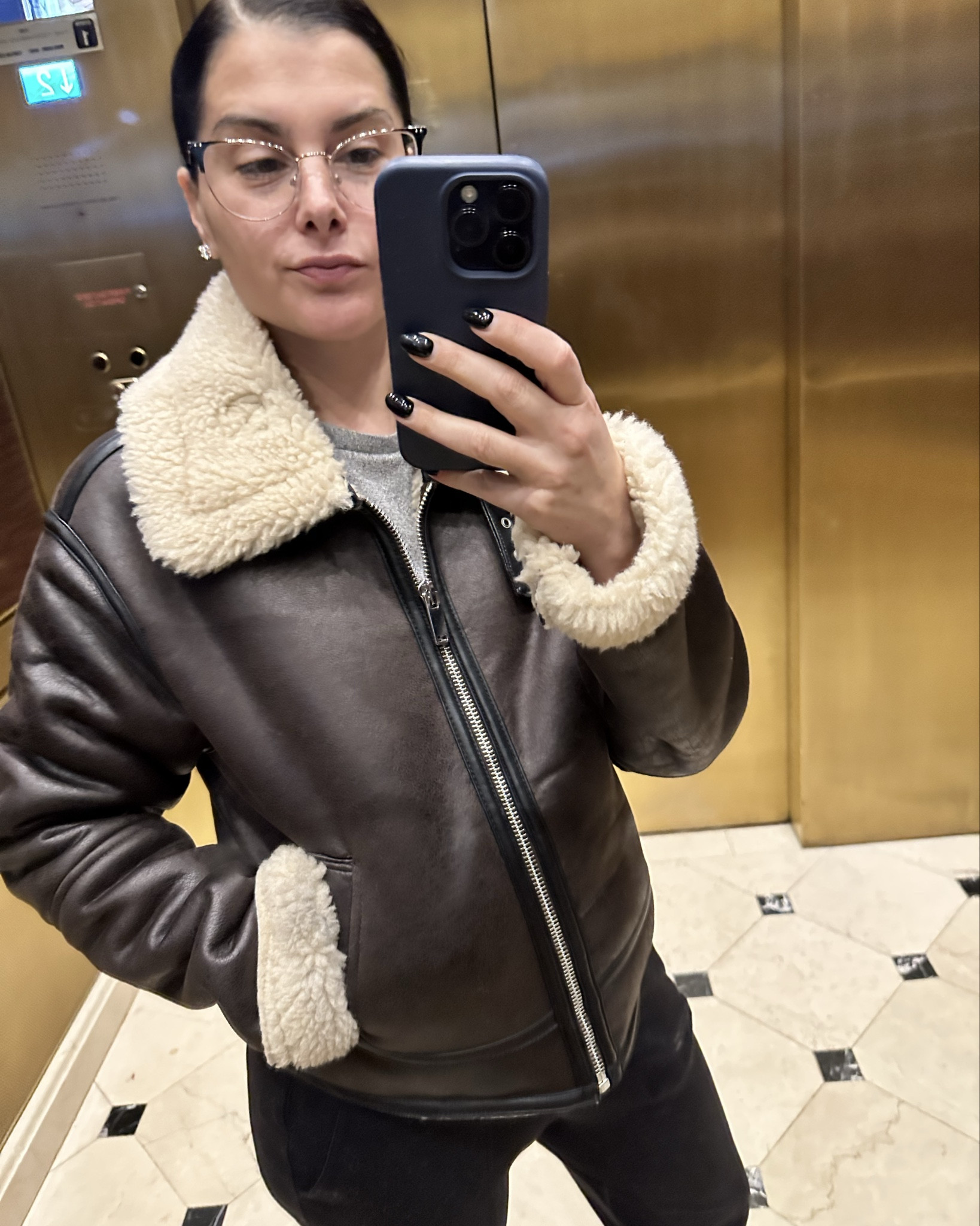 How CUTE is this faux leather and shearling jacket?! Very top gun but animal friendly <3 it’s super warm and obviously very stylish - you can dress it up or down! 

#LTKSeasonal #LTKHoliday