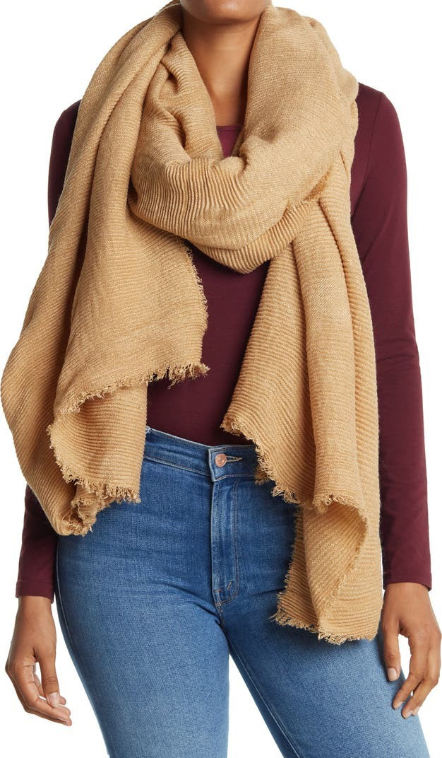 Oversized Pleated Blanket Scarf | Nordstrom Rack