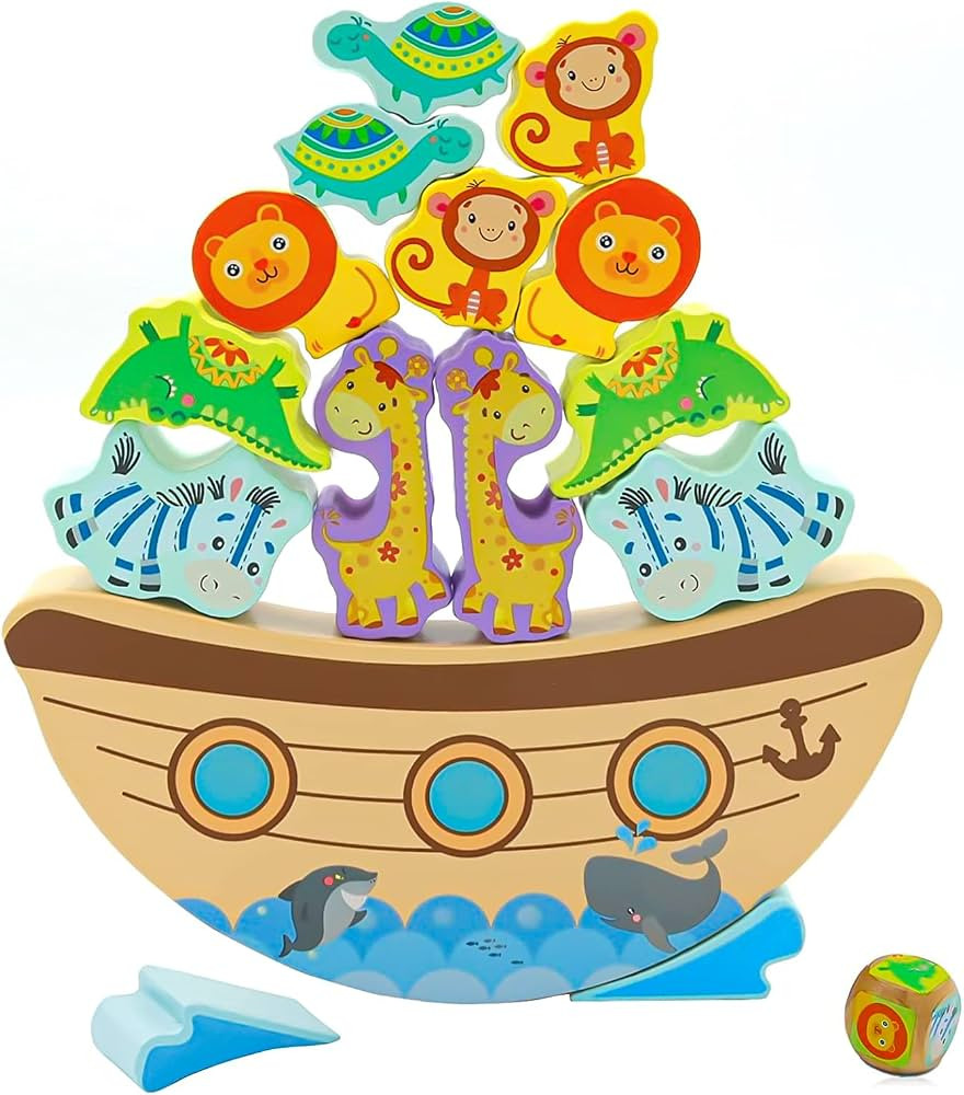 Board Games for Kids & Adults, Noah's Ark Wooden Balance Stacking Toys, Bible Story Toys Baptism ... | Amazon (US)