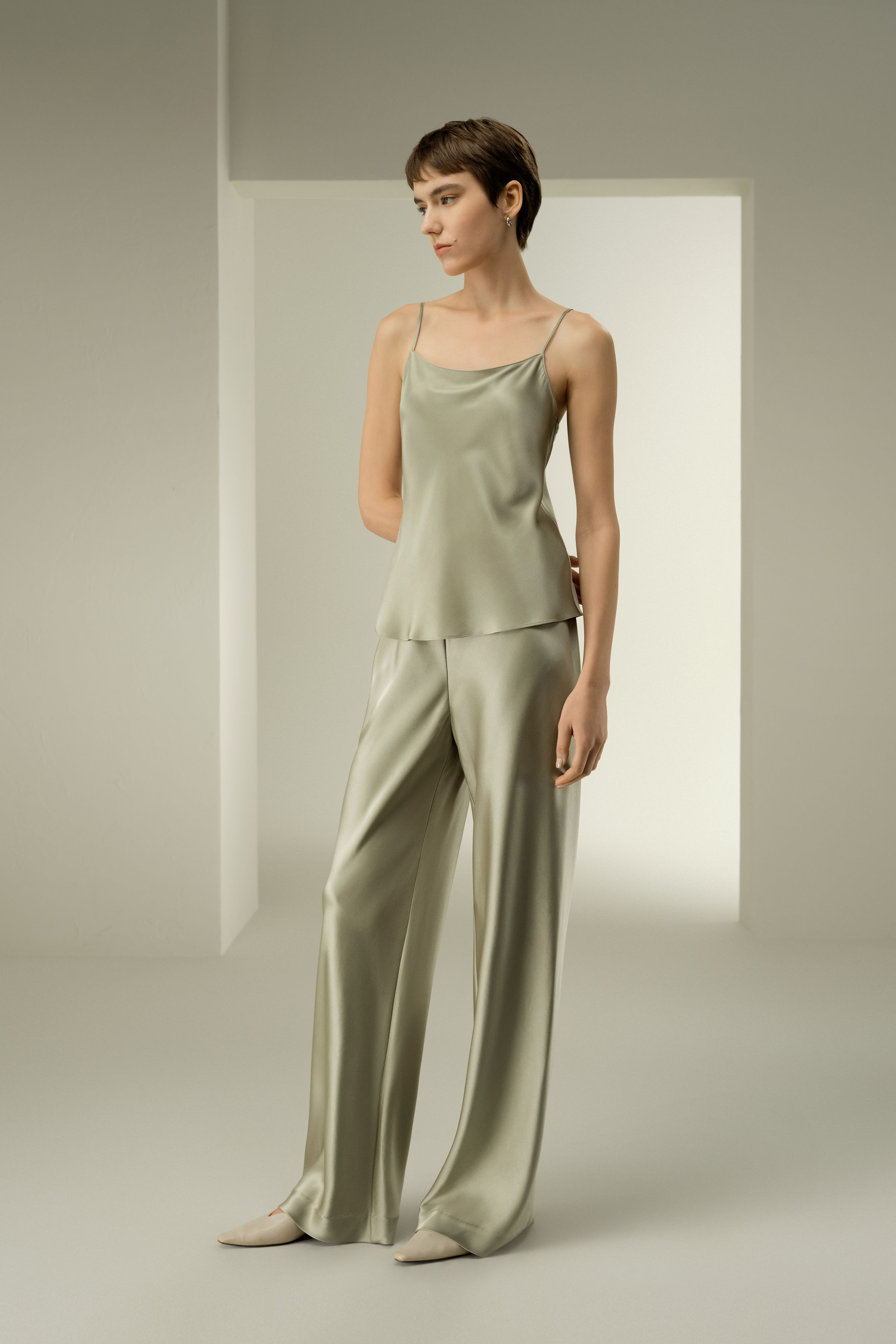 Double-Faced Silk Charmeuse Bias Cami | LilySilk