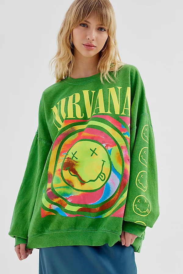 Nirvana Smile Overdyed Sweatshirt | Urban Outfitters (US and RoW)