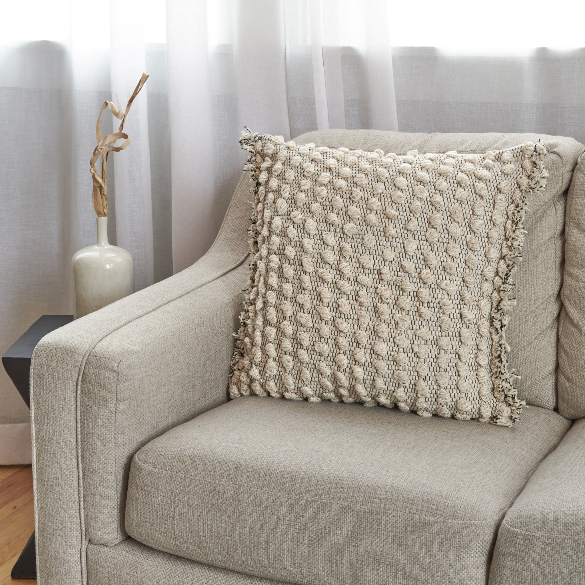 Better Homes & Gardens Nubby Dots Pillow, 20" x 20", Square, Neutral, 1 per Pack | Walmart (US)