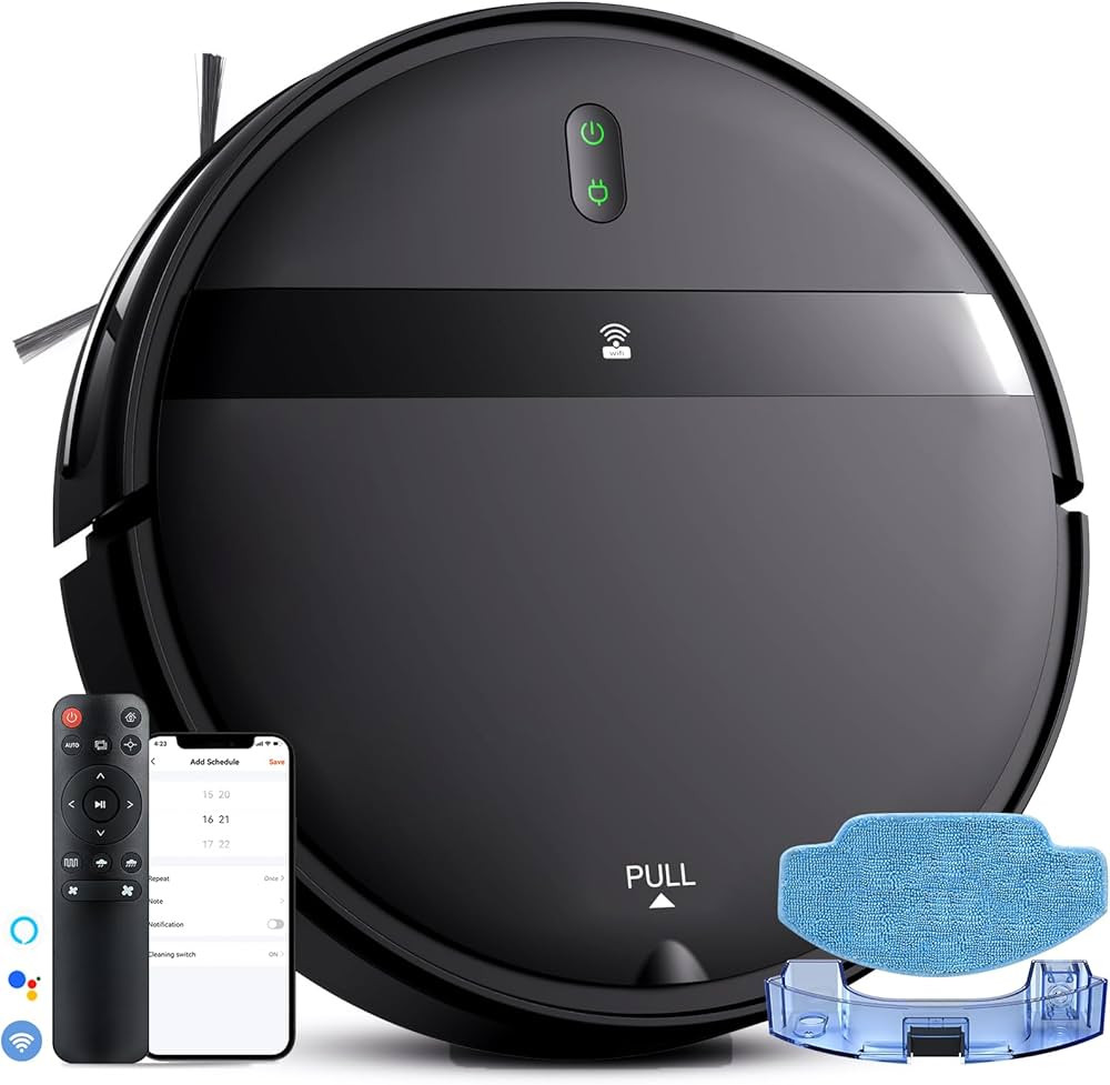 Robot Vacuum and Mop Combo - WiFi/Alexa/App, Robotic Vacuum Cleaner, Ultra-Slim & Quiet, Tangle-F... | Amazon (US)
