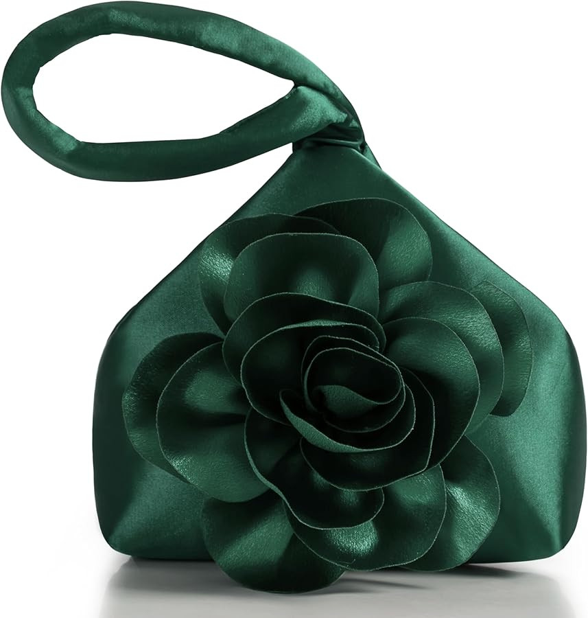 BABEYOND Clutch Purses for Women - Evening Bags Flower Satin Handbag Classy Wristlet Purse for Pa... | Amazon (US)