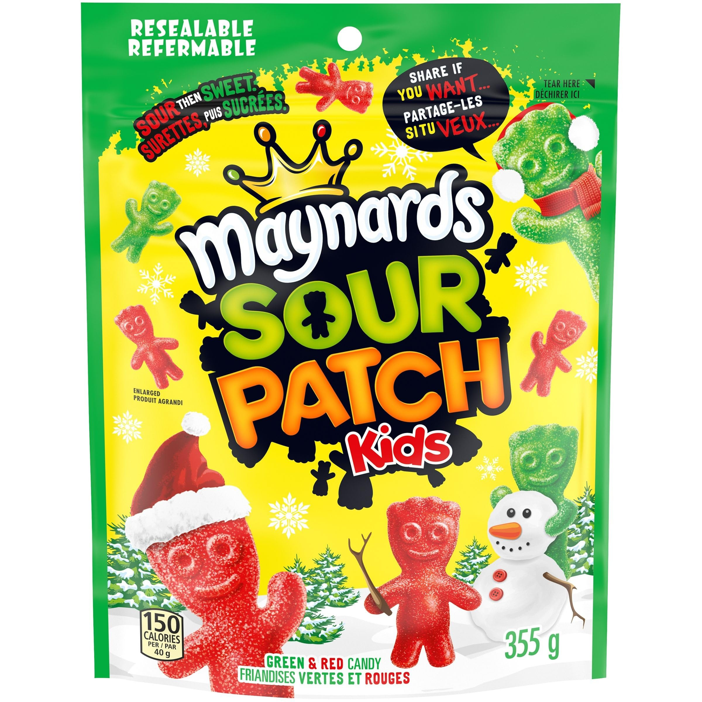 Sour Patch Kids – Bonbons gélifiés aigres puis sucrés pour enfants, rouge et vert, cadeau de... | Amazon (CA)