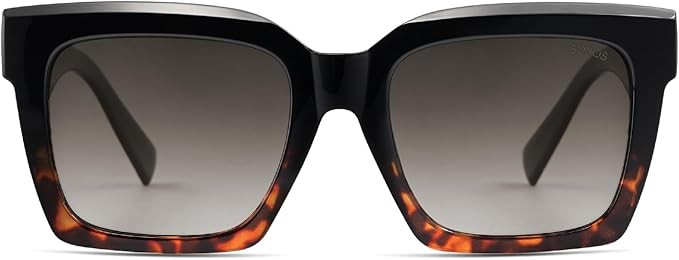 SOJOS Trendy Square Polarized Sunglasses for Womens Mens,Retro Plastic Frame Shades Designer Insp... | Amazon (US)
