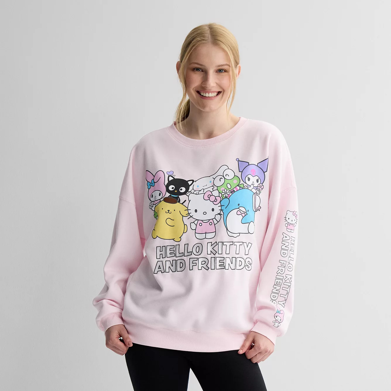 Juniors' Hello Kitty & Friends Bunch Oversized Graphic Pullover | Kohl's