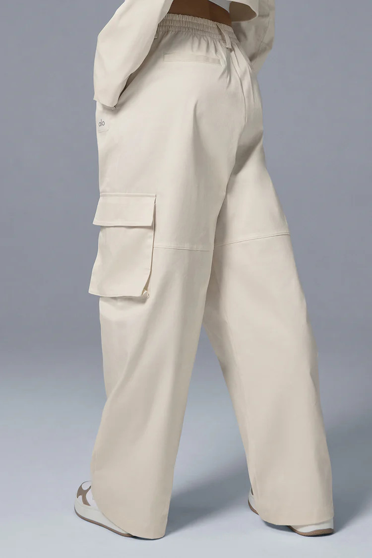 High-Waist Night Out Cargo Trouser - Ivory | Alo Yoga