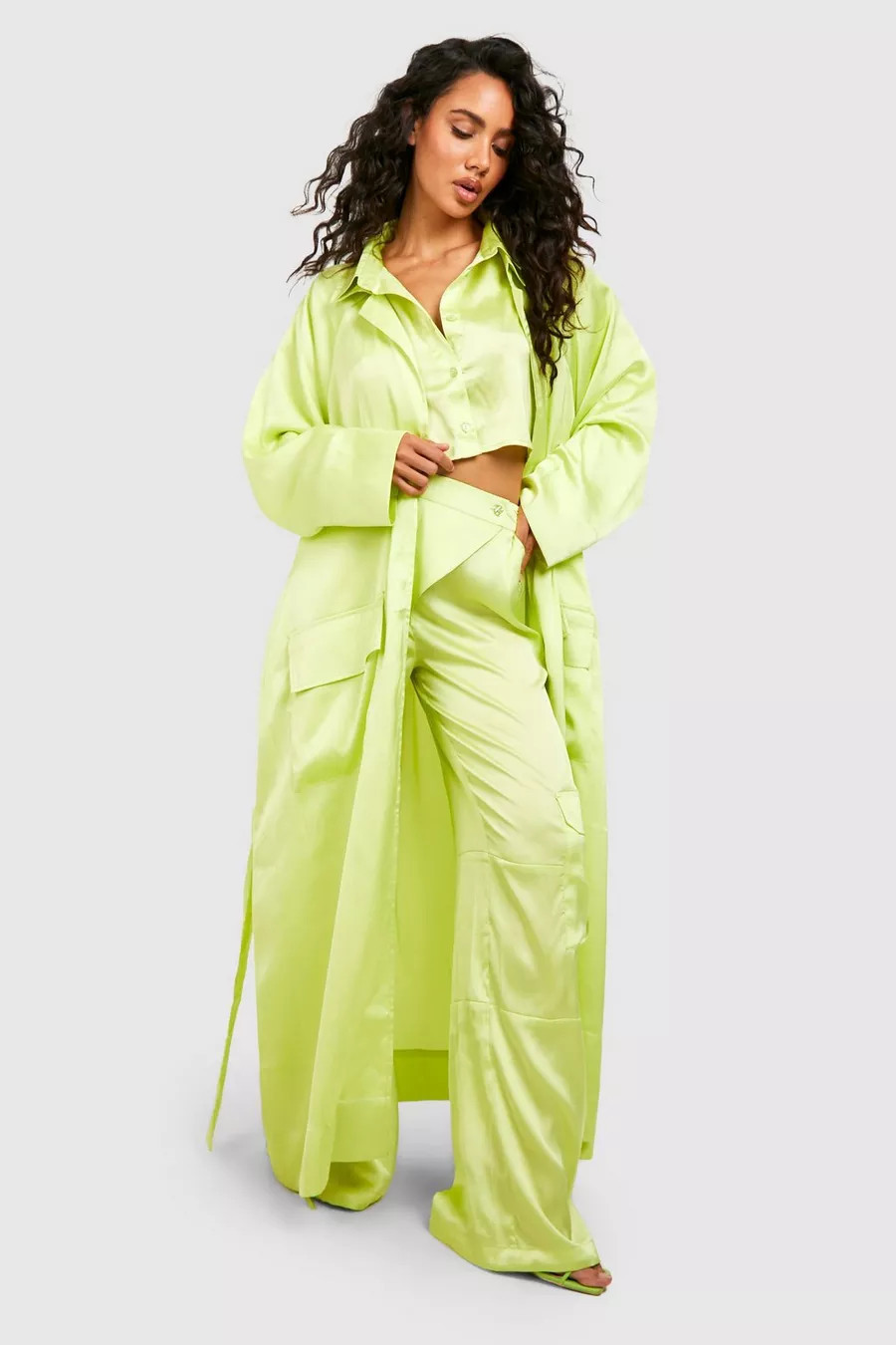 Satin Trench | Boohoo.com (US & CA)