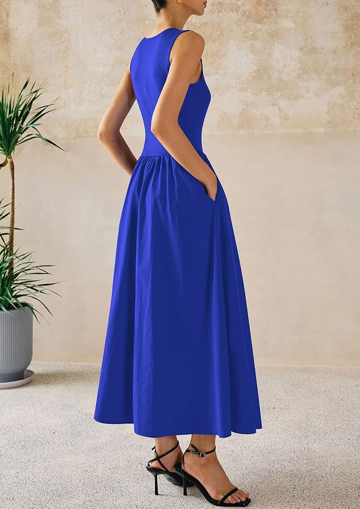 PRETTYGARDEN Maxi Dresses for Women 2026 Summer Casual Sleeveless Patchwork Flowy Vacation Sundre... | Amazon (US)