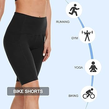 CAMPSNAIL 4 Pack Biker Shorts for Women – 8" High Waist Tummy Control Workout Yoga Running Comp... | Amazon (US)