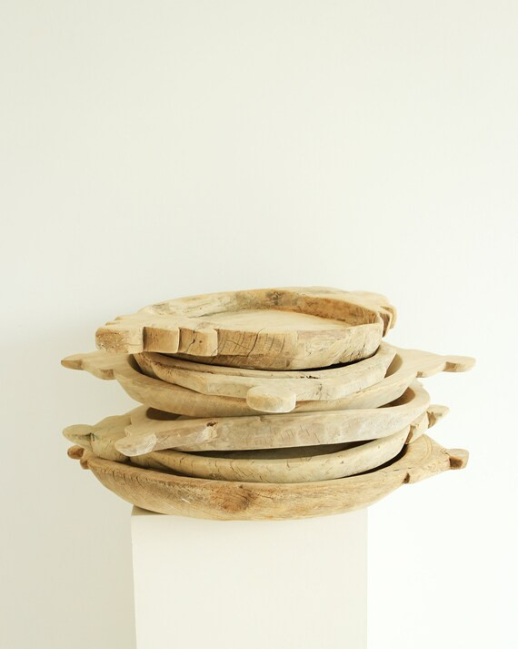 XL Rustic Bleached Wooden Tray, Antique Wooden Dough Bowl, Earthy Rustic Wooden Tray, Vintage Woo... | Etsy (US)