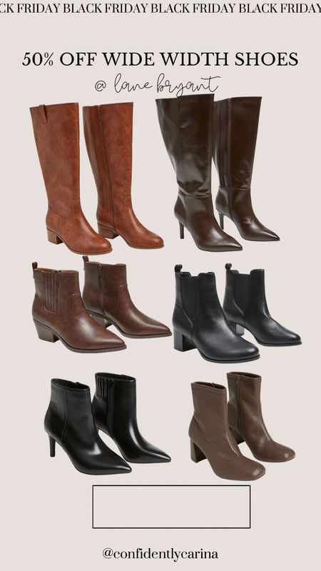 50% off wide width shoes at Lane Bryant! 

Leather boots, ankle boots, knee high boots, wide calf boots, wide width boots 

#LTKHoliday #LTKGiftGuide #LTKCyberWeek