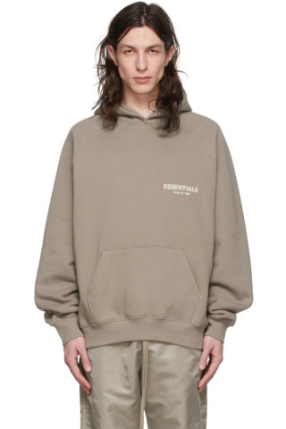 Taupe Cotton Hoodie | SSENSE