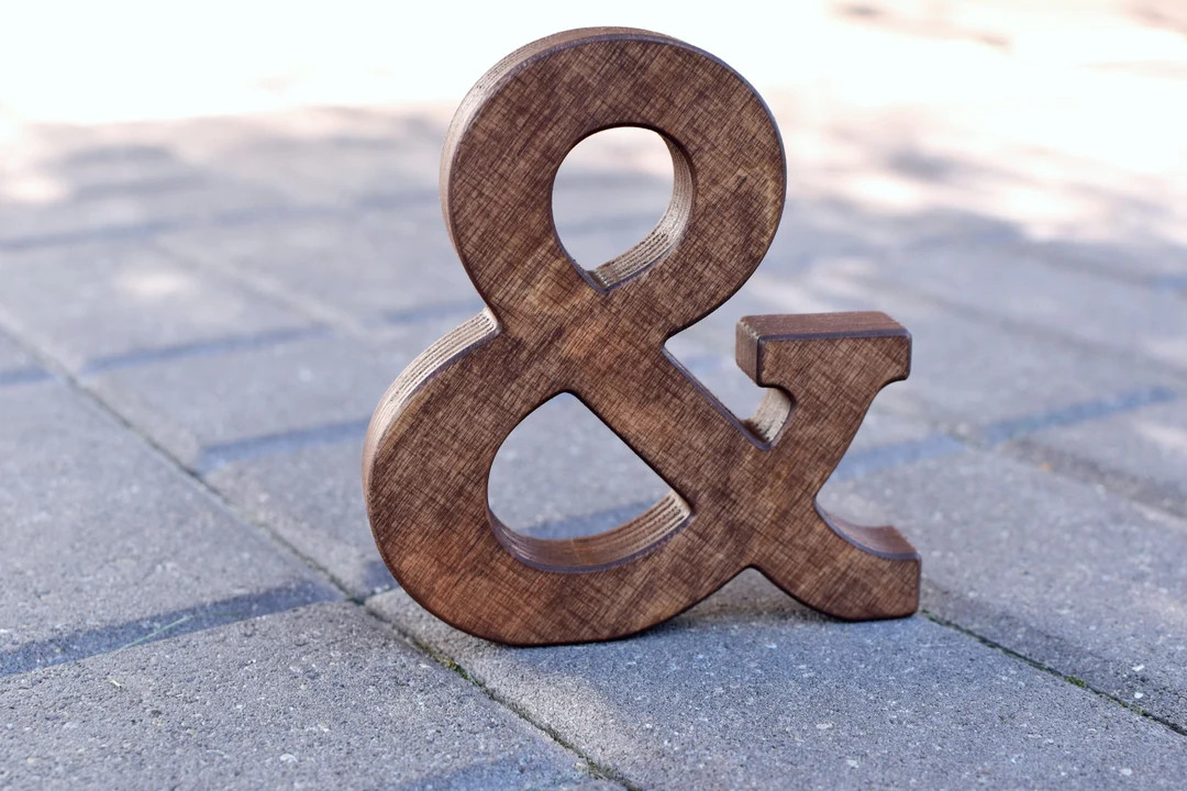 Wood Ampersand Free Standing Wooden Letter Ampersand Valentines Day or Wedding Gift Home Decor 5t... | Etsy (US)