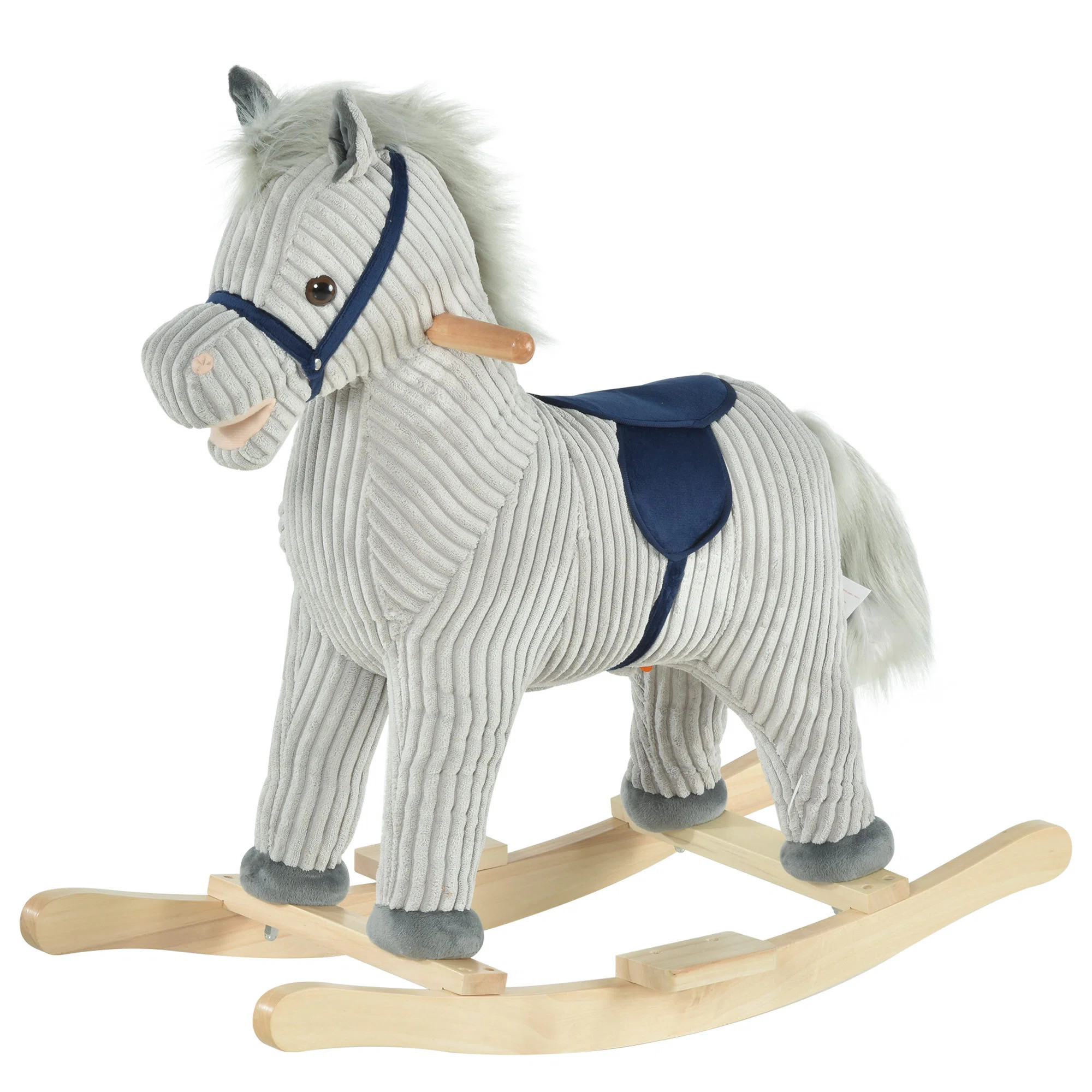 Qaba Kids Rocking Horse for Toddler 3-5, Plush Ride on Horse Wooden Rocker with Realistic Sounds,... | Wayfair North America
