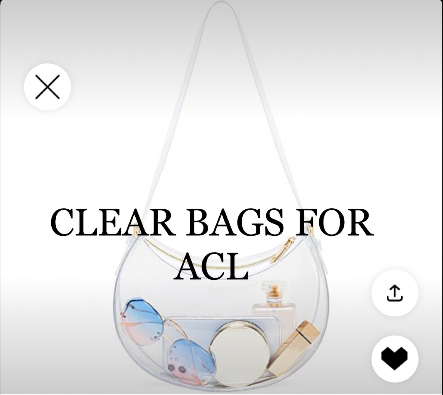 The least offensive clear bags I could find for ACL 
