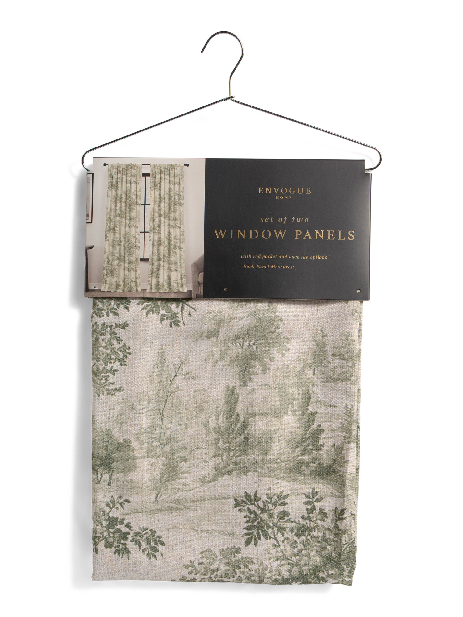 Set Of 2 Treescape Toile Faux Linen Window Panels | TJ Maxx
