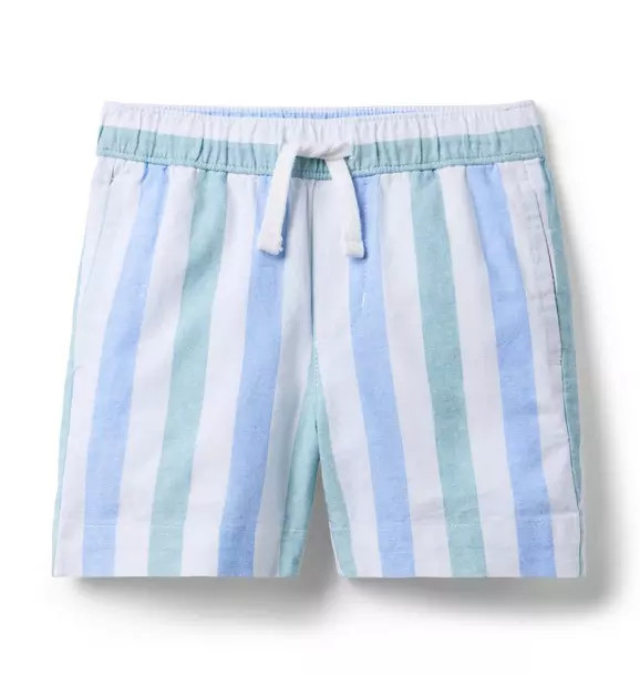 Striped Linen-Cotton Pull-On Short | Janie and Jack