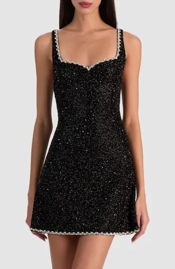 Alice + Olivia Eve Beaded Sweetheart Neck Minidress | Nordstrom | Nordstrom