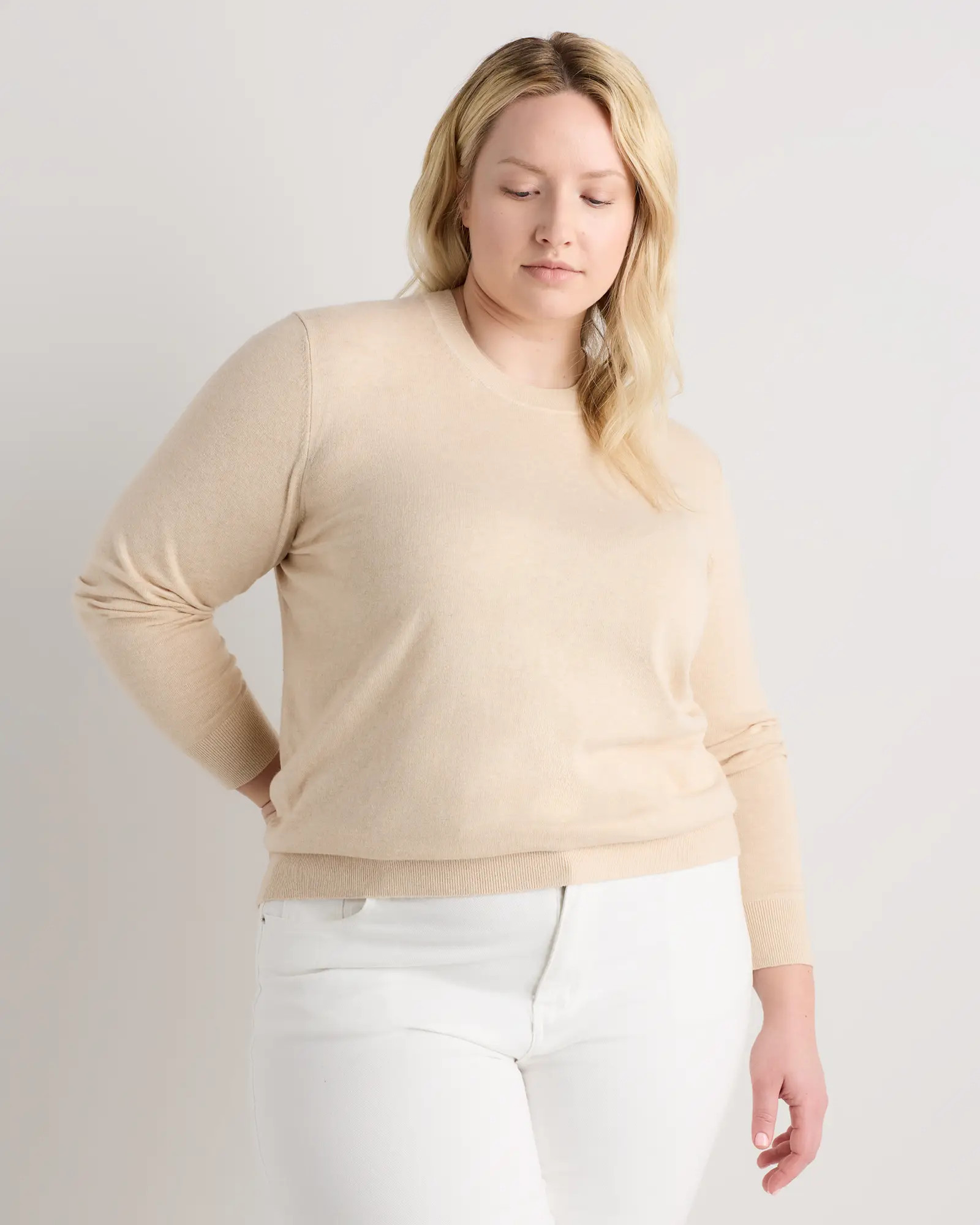 Lightweight Cotton Cashmere Crew Sweater | Quince