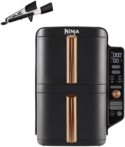 Ninja Double Stack XL Heißluftfritteuse, 2 vertikale Schubladen, 4 Kochstufen, 2 Einschübe, pla... | Amazon (DE)