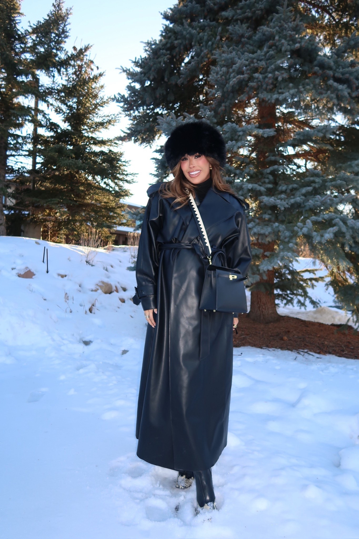 This adorable long leather jacket! Wearing a size S/M! 
Linking my lookalike Khaite booties that are originally $1700 but these Steve Madden booties are $170!! 

Utah, Park City, Snow, Winter Outfit, Winter fashion, Black leather coat, Khaite booties, Snakeskin booties, Steve Madden booties, Emily Ann Gemma

#LTKTravel #LTKSeasonal #LTKootd