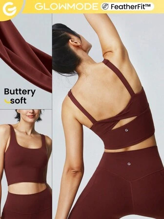 GLOWMODE FeatherFit™ Twist Back Sports Tank | SHEIN