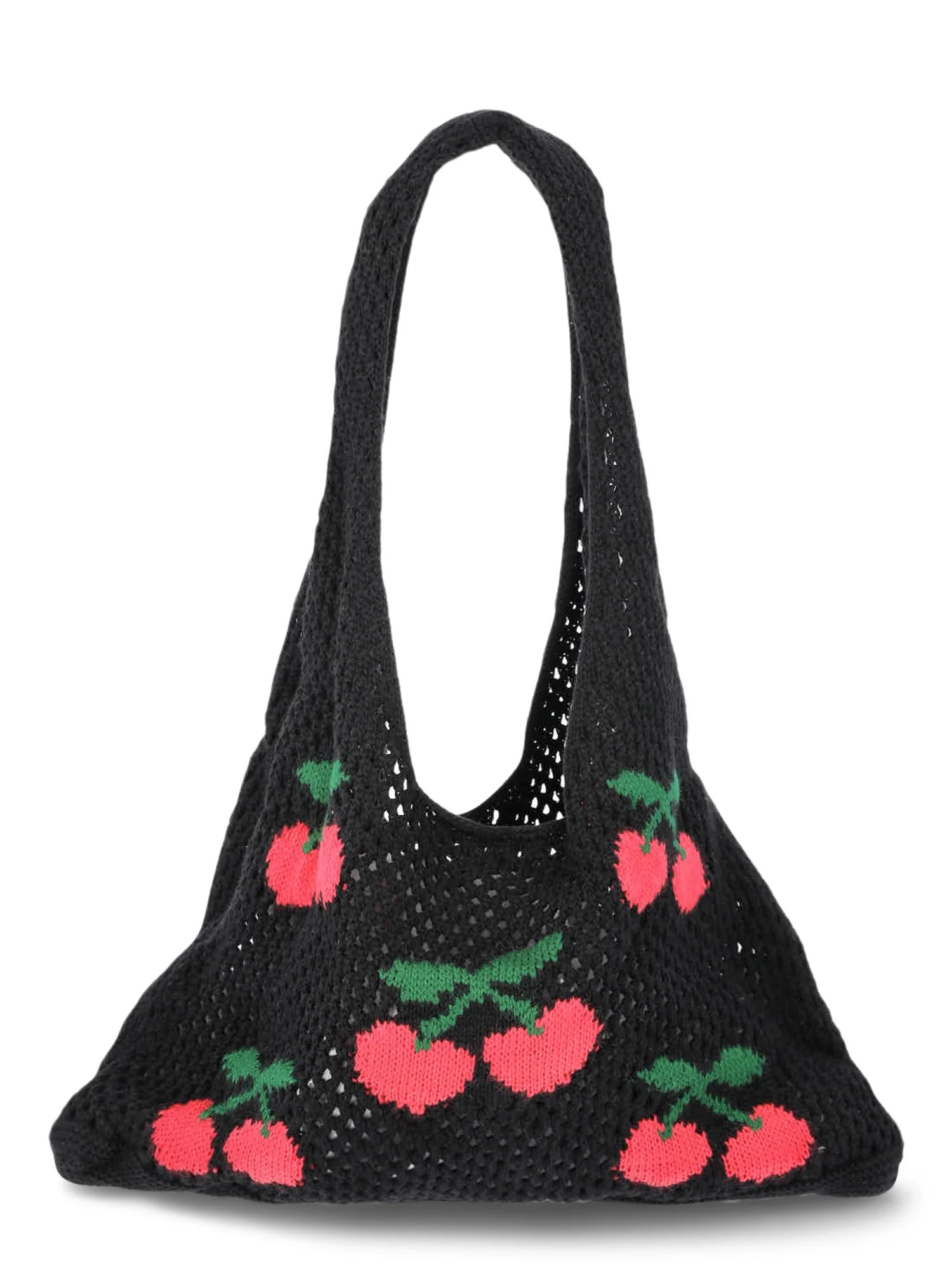 No Boundaries Women's Festival Crochet Icon Tote Bag, Black Cherries - Walmart.com | Walmart (US)