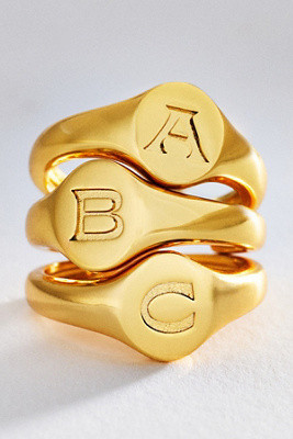 Luv Aj Initial Oval Signet Ring | Anthropologie (US)