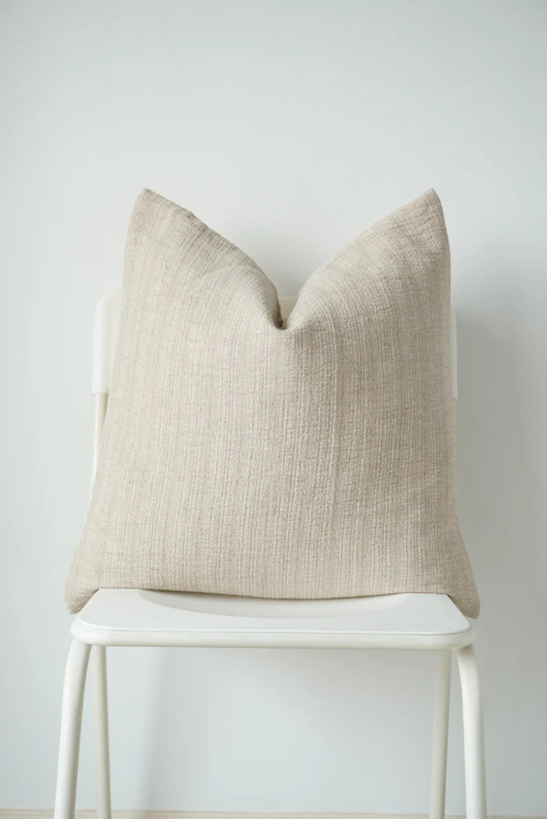 Neutral Hemp hand woven Pillow Cover | Etsy (UK)