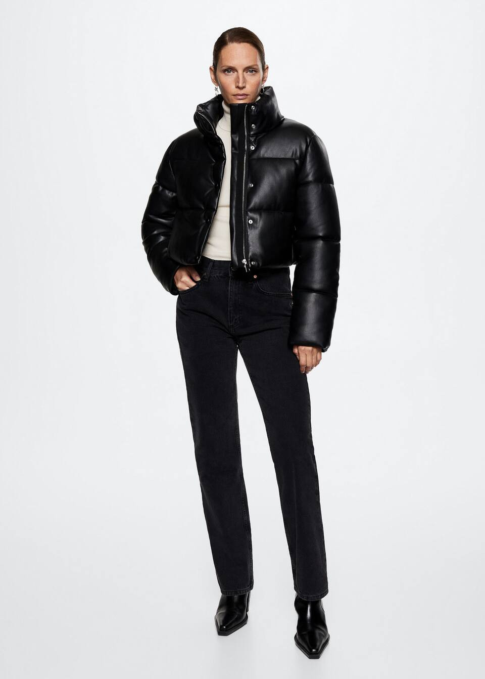 Quilted skin style jacket -  Women | Mango USA | MANGO (US)