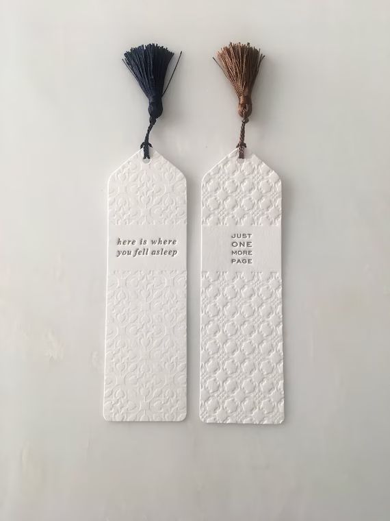 Letterpress Bookmark with tassel | Etsy (US)