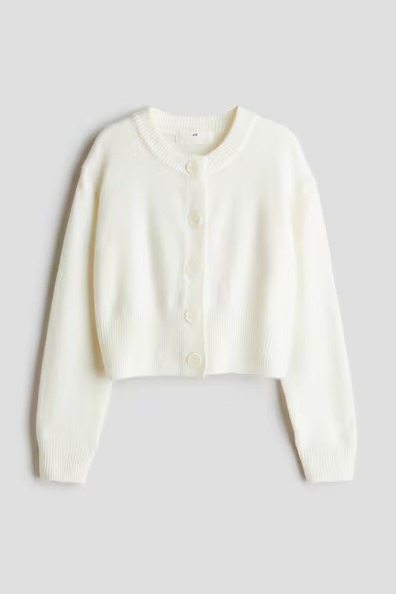 H & M - Fine-Knit Cardigan - White | H&M (US + CA)