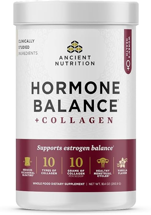 Ancient Nutrition Hormone Balance + Collagen Powder Supplement, Hydrolyzed Collagen Peptides, Key... | Amazon (US)