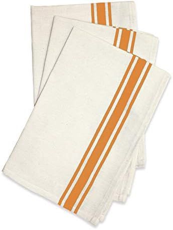Aunt Martha's Stitch 'Em Up Vintage Box Stripe Towels, 18 by 28-Inch, Orange on Natural, 3-Pack | Amazon (US)