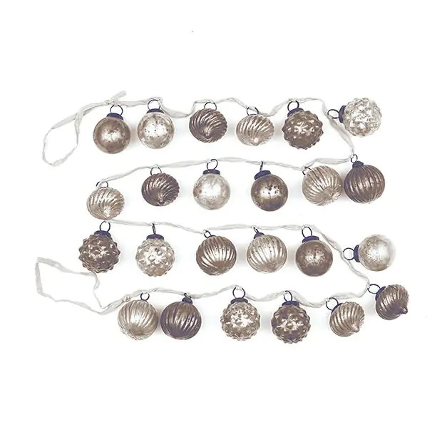 Embossed Glass Ornament Garland | Antique Farm House