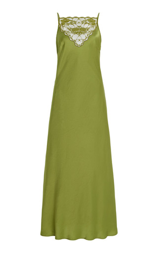Libbie Lace-Trimmed Satin Midi Dress | Moda Operandi (Global)