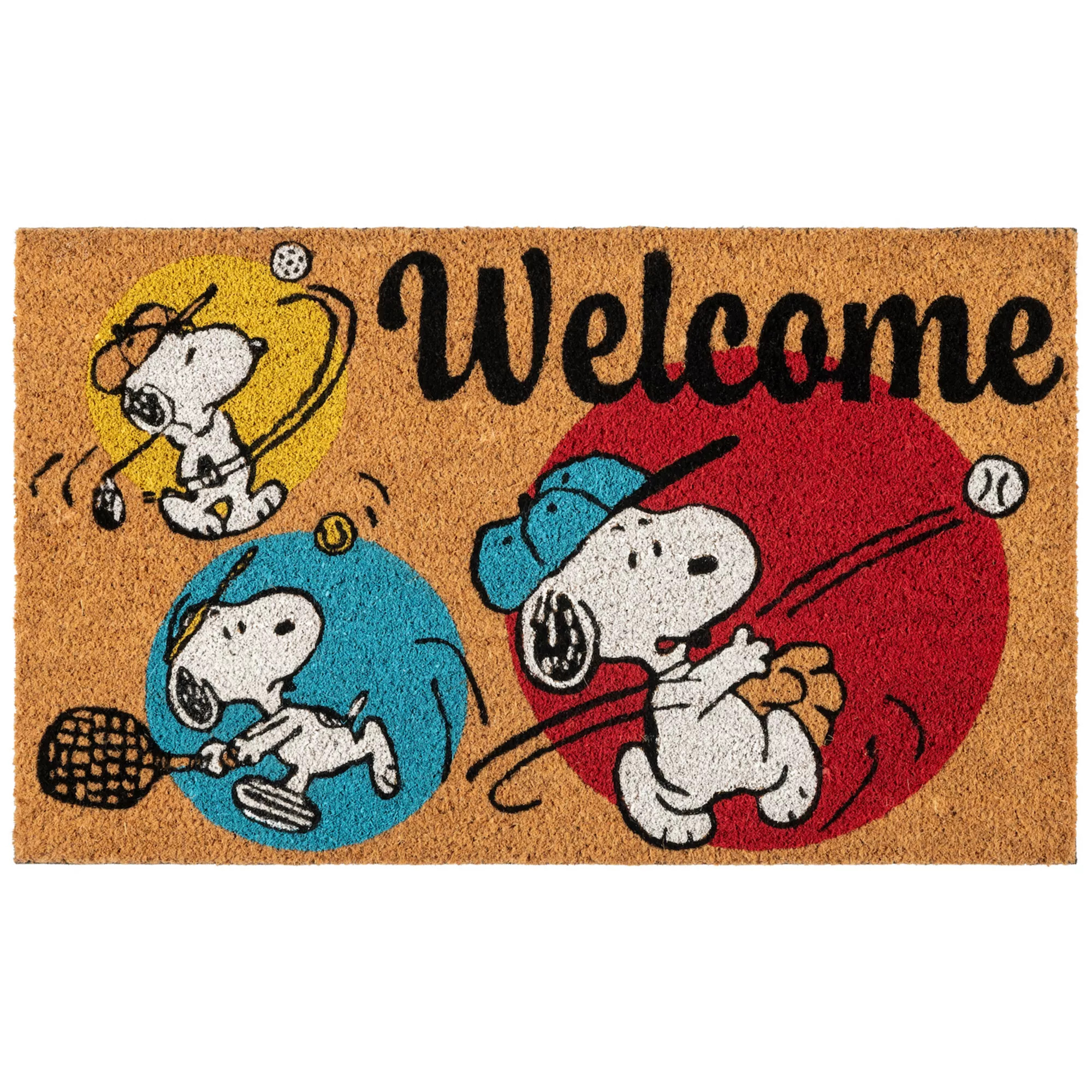 Peanuts Summer Baseball Doormat Modern Graphic Multi 18" x 30" Coir Door Mat | Kohl's