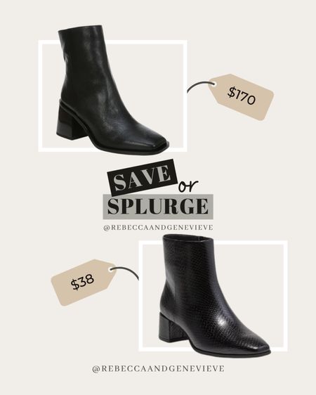 Save or splurge? 💸 #splurge #dupes #savevssplurge #giftforher #booties #ankleboots 

#LTKshoecrush #LTKGiftGuide #LTKsalealert