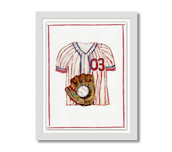 Jordan Connelly Baseball Jersey Framed Wall Art (24 " x 19") | Pottery Barn Kids