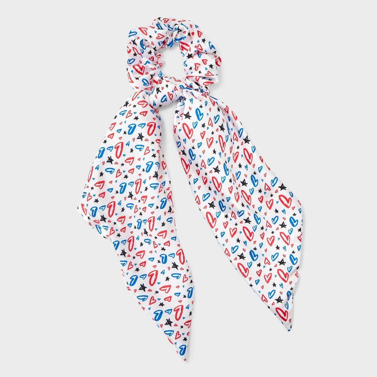 Americana Heart and Star Print Long Tail Hair Twister - Red/White/Blue | Target