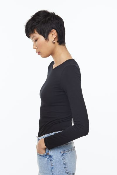 Langarmshirt aus Jersey | H&M (DE, AT, CH, NL, FI)