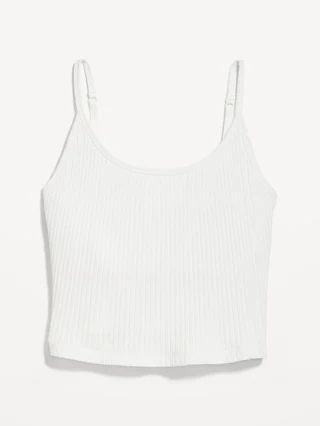 Strappy Rib-Knit Cropped Tank Top for Women | Old Navy (US)