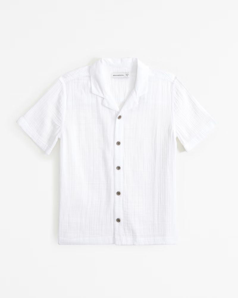 resort short-sleeve gauzy shirt | Abercrombie & Fitch (US)