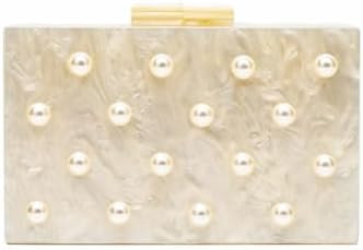 Stylish Acrylic Evening Bag Pearl Clutch Elegant Marble Acrylic Clutch Purses for Women Party Wed... | Amazon (US)