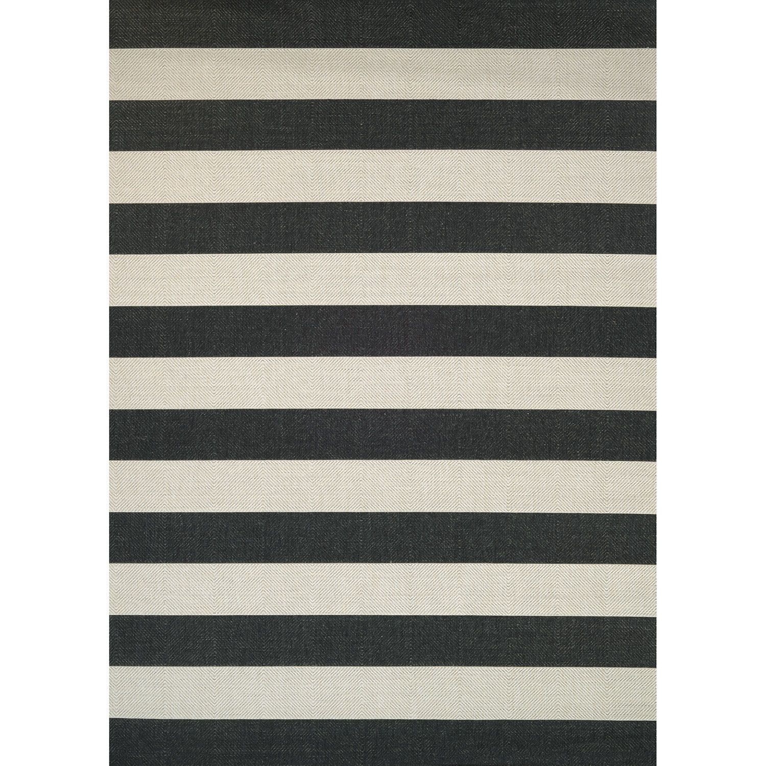 Westport Stripe Indoor/Outdoor Rug - Black, Size Runner | The Company Store | The Company Store
