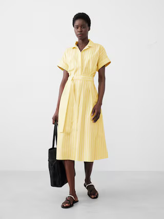 Tie-Waist Midi Shirtdress | Banana Republic Factory